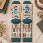 Personalisierte Socken – Geschenk für Buchliebhaber – Mein Herz liest mit