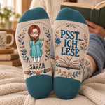 Personalisierte Socken – Geschenk für Buchliebhaber – Mein Herz liest mit