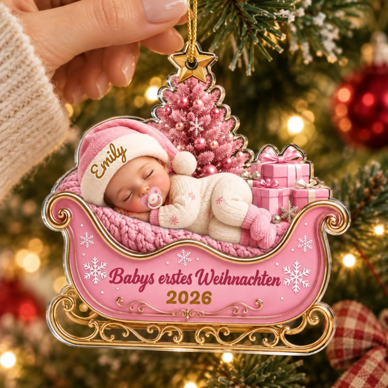 Personalisiertes Acrylornament – Geschenk für Babys & frischgebackene Eltern – Das erste Weihnachtswunder
