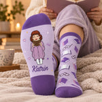 Personalisierte Socken – Geschenk für Buchliebhaber – Kurz mal weglesen