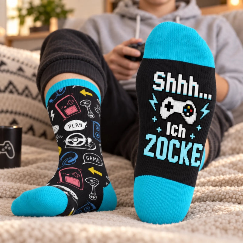 Personalisierte Socken – Geschenk für Gaming-Fans – Shhh... ich zocke