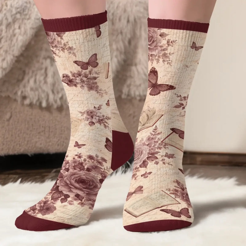 Personalisierte Socken mit Foto – Geschenk für Buchliebhaber – Ruhe, Ich Habe Ein Buch