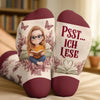 Personalisierte Socken mit Foto – Geschenk für Buchliebhaber – Ruhe, Ich Habe Ein Buch