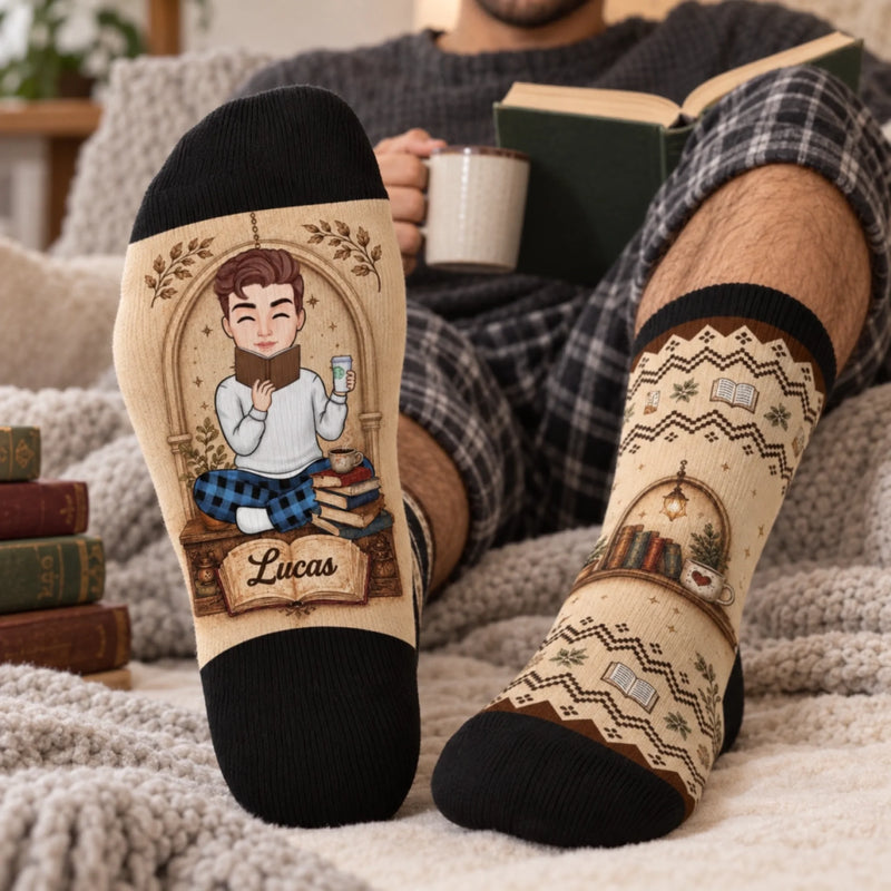 Personalisierte Socken – Geschenk für Buchliebhaber – Bücher sind mein Ding