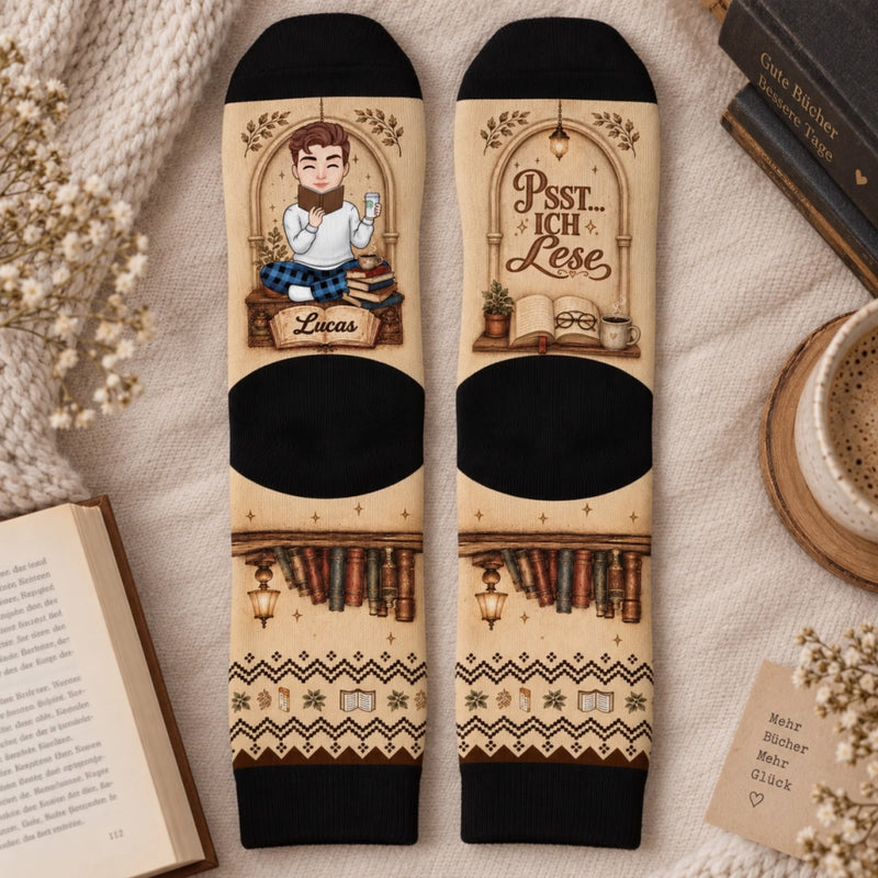 Personalisierte Socken – Geschenk für Buchliebhaber – Bücher sind mein Ding
