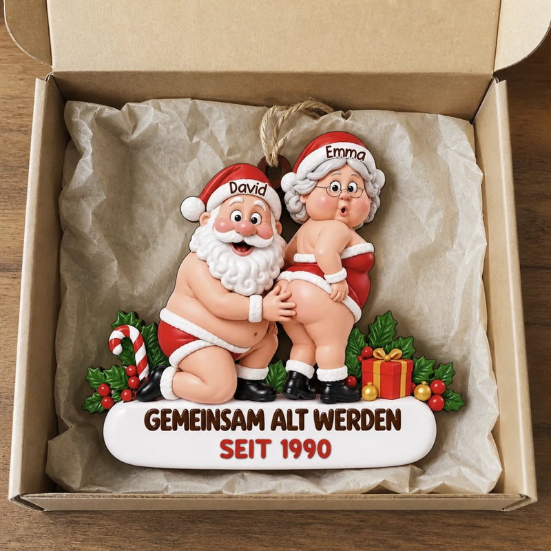 Personalisierte Holz-Weihnachtsornament –  Weihnachtsgeschenke Für Paar – Santa hat seinen Match gefunden
