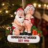 Personalisierte Holz-Weihnachtsornament –  Weihnachtsgeschenke Für Paar – Santa hat seinen Match gefunden