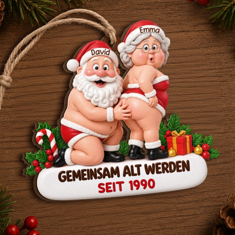 Personalisierte Holz-Weihnachtsornament –  Weihnachtsgeschenke Für Paar – Santa hat seinen Match gefunden