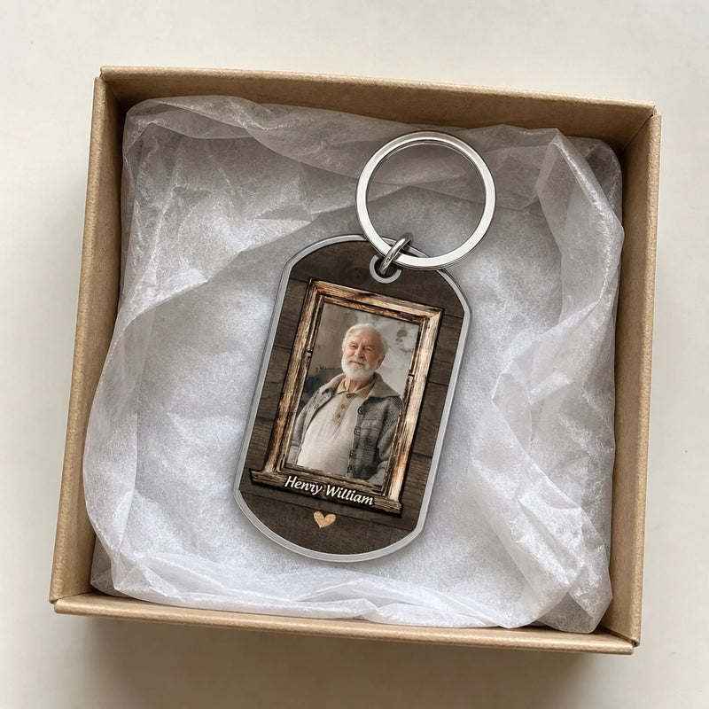 Personalisierter Schlüsselanhänger mit Foto – Gedenkgeschenke | In liebevoller Erinnerung – Dein Geist leuchtet weiter
