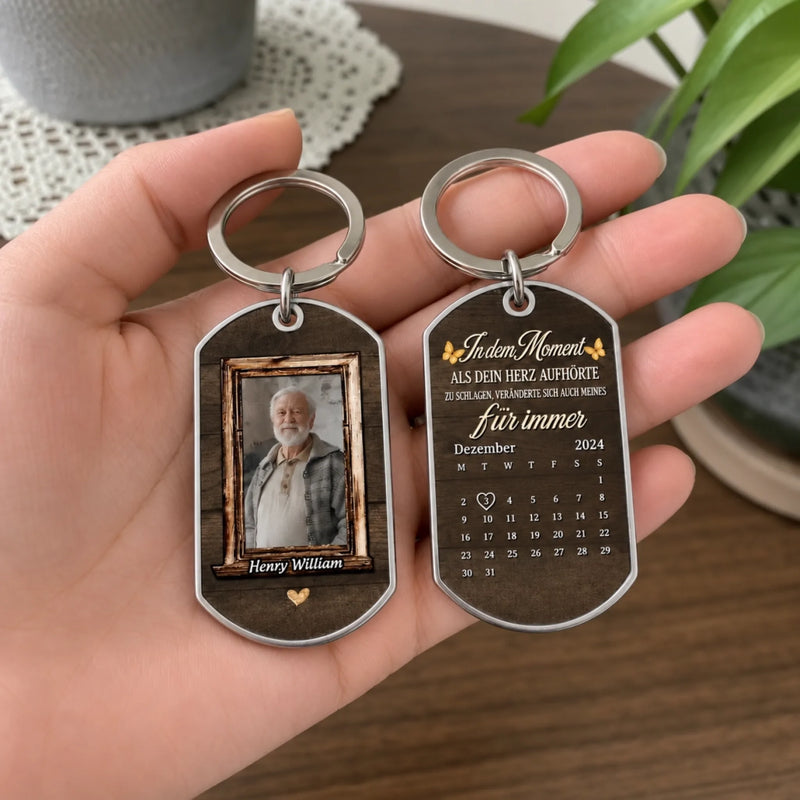 Personalisierter Schlüsselanhänger mit Foto – Gedenkgeschenke | In liebevoller Erinnerung – Dein Geist leuchtet weiter