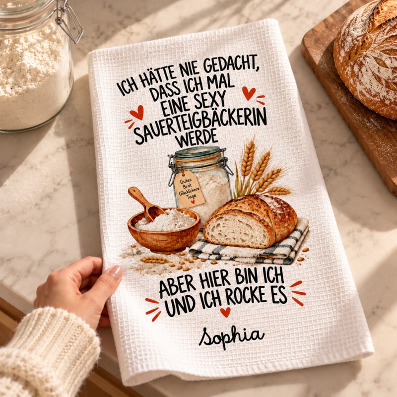 Personalisierte Geschirrtuch - Geschenk für Backliebhaber - Zum Backen Geboren