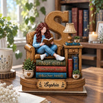 Personalisierte zweilagige Holzplakette - Geschenke für Buchliebhaber - Meine Welt steckt voller Bücher