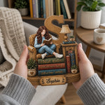 Personalisierte zweilagige Holzplakette - Geschenke für Buchliebhaber - Meine Welt steckt voller Bücher