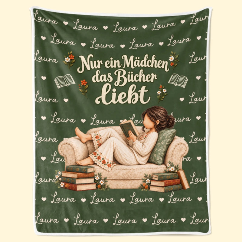 Personalisierte Decke - Geschenk für Buchliebhaber - Nur eine Frau die gerne liest