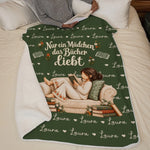 Personalisierte Decke - Geschenk für Buchliebhaber - Nur eine Frau die gerne liest