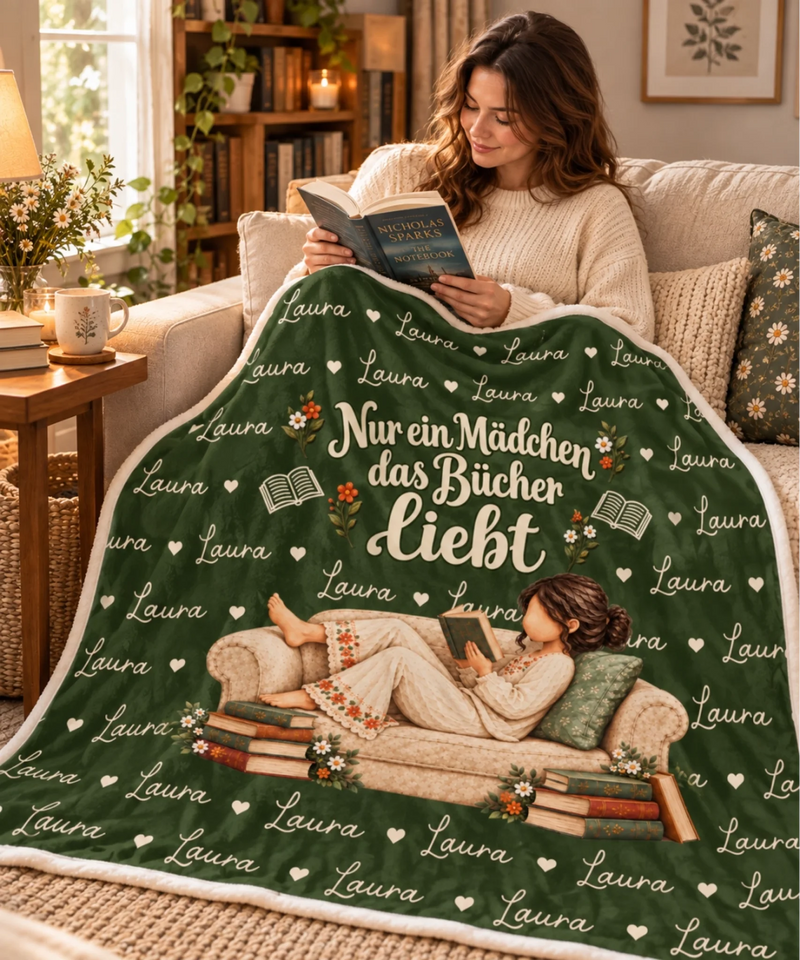 Personalisierte Decke - Geschenk für Buchliebhaber - Nur eine Frau die gerne liest
