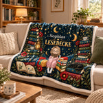 Personalisierte Affirmationsdecke, Hoodiedecke - Geschenk für Buchliebhaber - Verloren Zwischen Den Seiten
