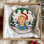 Personalisiertes Keramikornament mit Foto – Geschenke für Kinder - Kleine Herzen Voller Freude