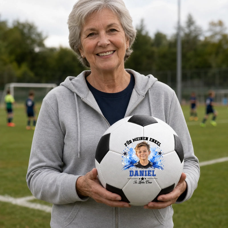 Personalisierter Fußball mit Foto – Geschenk für Sohn, Enkel - Immer An Deiner Seite