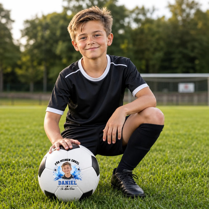 Personalisierter Fußball mit Foto – Geschenk für Sohn, Enkel - Immer An Deiner Seite