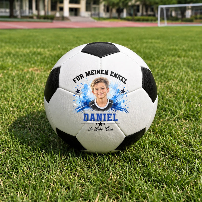 Personalisierter Fußball mit Foto – Geschenk für Sohn, Enkel - Immer An Deiner Seite