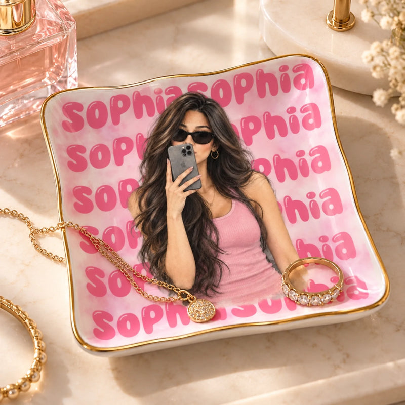 Personalisierte Schmuckschale mit Foto – Geschenk für beste Freundinnen, Schwester – Einzigartig wie du