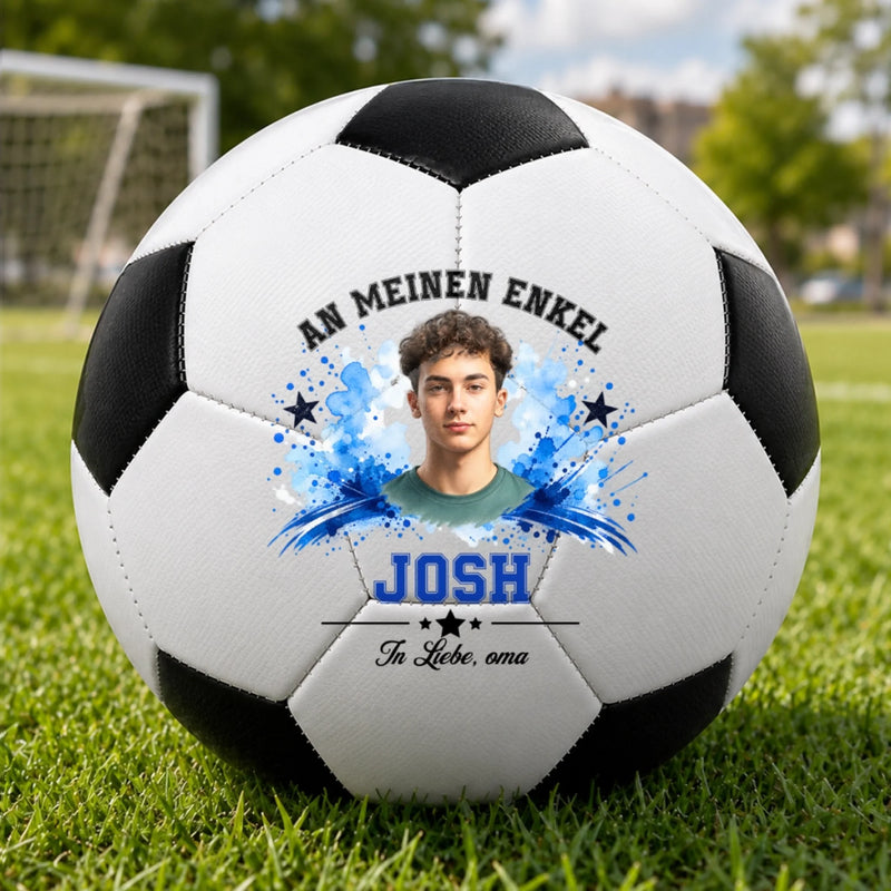 Personalisierter Fußball mit Foto – Geschenk für Enkel, Enkelin - Du Kannst Alles Schaffen