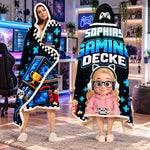 Personalisierte Affirmationsdecke, Hoodiedecke - Geschenk für Gamer – Geboren Zum Zocken