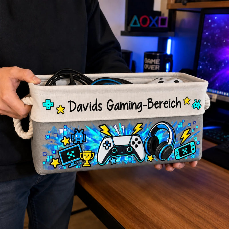 Personalisierter Aufbewahrungskorb - Geschenk für Haustierbesitzer - Geboren um Start zu drücken