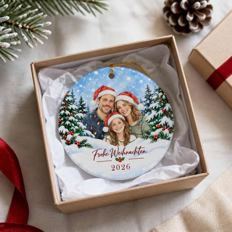 Personalisiertes Keramikornament mit Foto – Geschenke für Familie - Liebe Macht Alles Magisch
