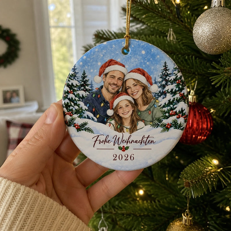 Personalisiertes Keramikornament mit Foto – Geschenke für Familie - Liebe Macht Alles Magisch