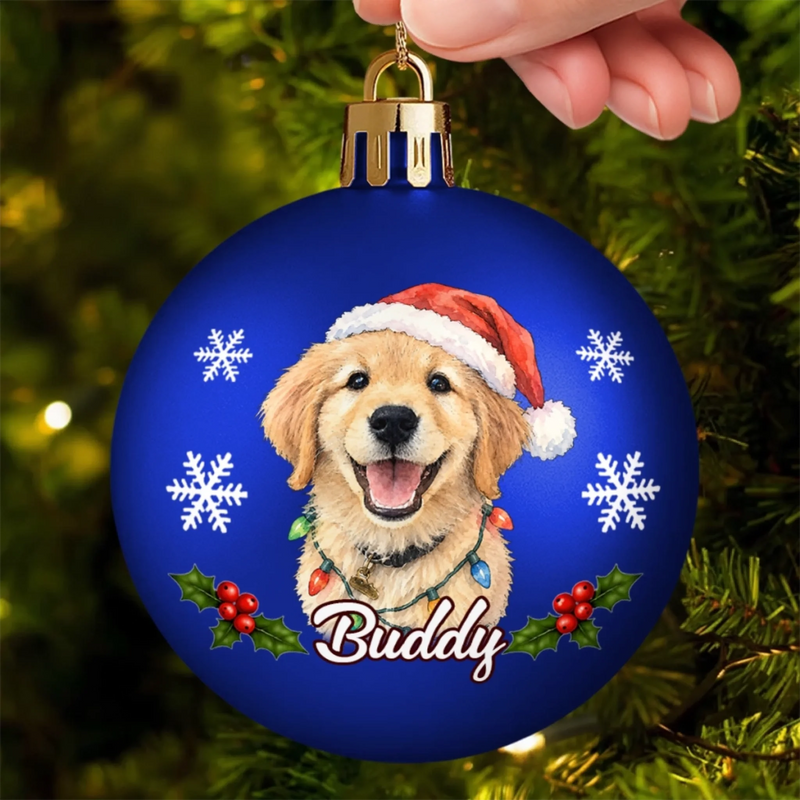 Personalisiertes Christbaumkugel mit Foto - Geschenk für Haustierbesitzer - Flauschige Freunde Für Immer