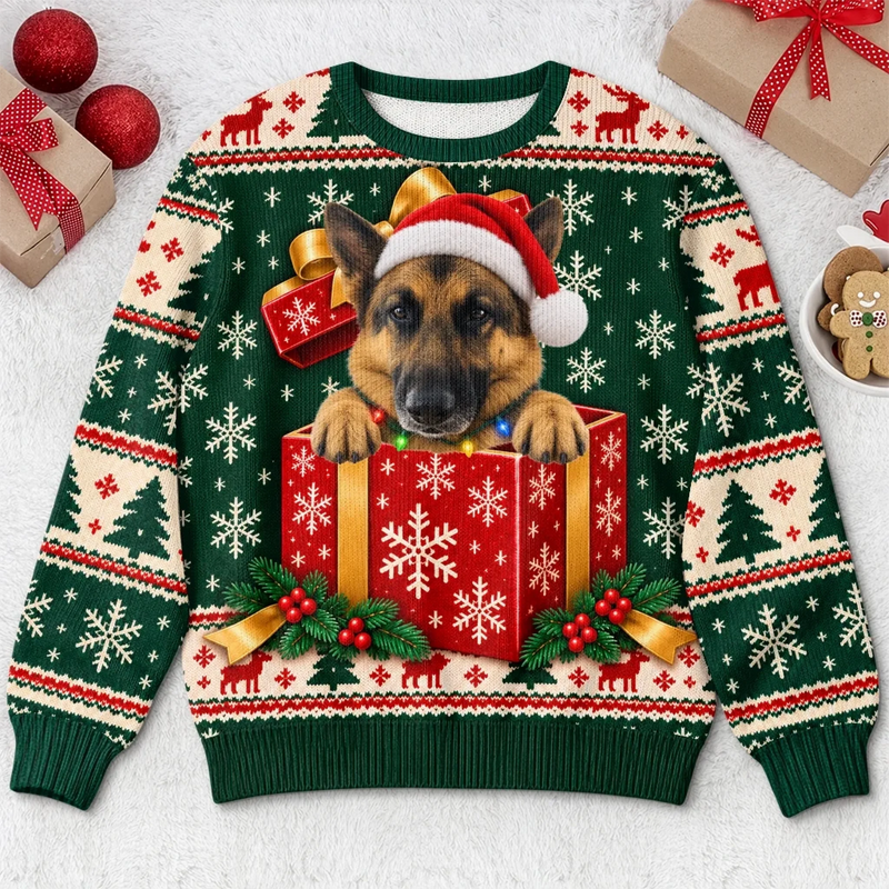 Personalisiertes Weihnachtssweatshirt mit Foto – Geschenk für Haustierbesitzer – Flauschig Süß Und Voller Liebe