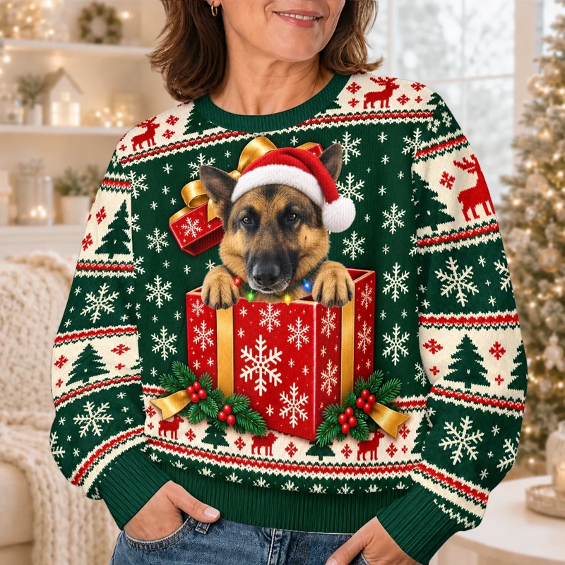 Personalisiertes Weihnachtssweatshirt mit Foto – Geschenk für Haustierbesitzer – Flauschig Süß Und Voller Liebe