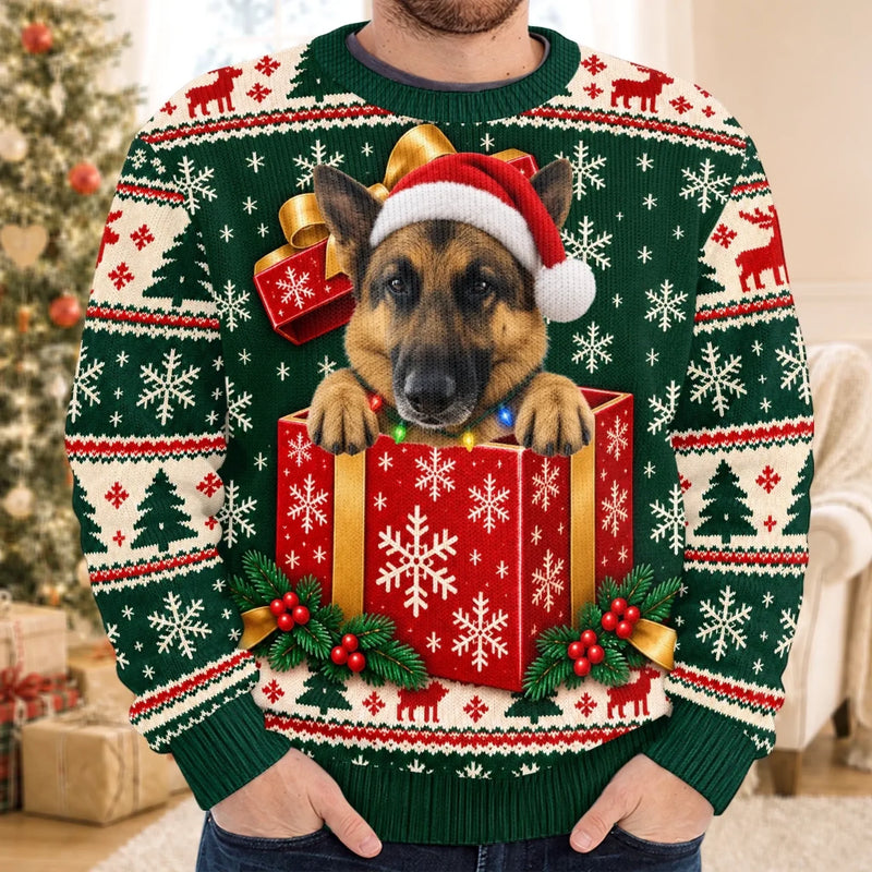Personalisiertes Weihnachtssweatshirt mit Foto – Geschenk für Haustierbesitzer – Flauschig Süß Und Voller Liebe