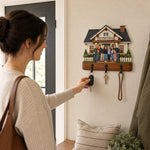 Personalisierte Schlüsselbrett aus Holz mit Foto – Geschenk für Familie - Hier Wohnt Das Glück