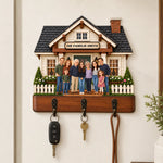Personalisierte Schlüsselbrett aus Holz mit Foto – Geschenk für Familie - Hier Wohnt Das Glück